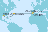 Visitando Barcelona, Cartagena (Murcia), Gibraltar (Inglaterra), Kings Wharf (Bermudas), Nueva Orleans (Luisiana) Visitando Barcelona, Cartagena (Murcia), Gibraltar (Inglaterra), Kings Wharf (Bermudas), Nueva Orleans (Luisiana)
