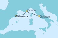 Visitando Barcelona, Cannes (Francia), Civitavecchia (Roma)