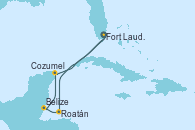 Visitando Fort Lauderdale (Florida/EEUU), Roatán (Honduras), Belize (Caribe), Cozumel (México), Fort Lauderdale (Florida/EEUU)