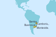 Visitando Camboriu, Brazil, Montevideo (Uruguay), Buenos aires, Santos (Brasil), Camboriu, Brazil