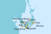 Visitando Seul (Corea del Sur), Jeju (Corea del Sur), Busán (Corea del Sur), Nagasaki (Japón), Kagoshima (Japón), Hiroshima (Japón), Kyoto (Japón), Shimizu (Japón), Tokio (Japón), Tokio (Japón)