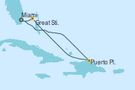 Visitando Miami (Florida/EEUU), Puerto Plata, Republica Dominicana, Great Stirrup Cay (Bahamas), Miami (Florida/EEUU)