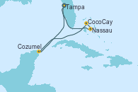 Visitando Tampa (Florida), Nassau (Bahamas), CocoCay (Bahamas), Cozumel (México), Tampa (Florida)