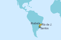 Visitando Santos (Brasil), Ilhabela (Brasil), Río de Janeiro (Brasil)