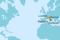 Visitando Civitavecchia (Roma), Génova (Italia), Livorno, Pisa y Florencia (Italia), Marsella (Francia)