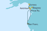 Visitando San Francisco (California/EEUU), Skagway (Alaska), Juneau (Alaska), Ketchikan (Alaska), Prince Rupert (Canadá), San Francisco (California/EEUU)