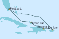 Visitando Fort Lauderdale (Florida/EEUU), San Juan (Puerto Rico), Samana (República Dominicana), Grand Turks(Turks & Caicos), Fort Lauderdale (Florida/EEUU)