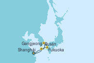 Visitando Shanghái (China), Gangjeong (Corea del Sur), Busán (Corea del Sur), Fukuoka (Japón), Shanghái (China)
