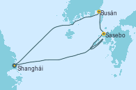 Visitando Shanghái (China), Sasebo (Japón), Busán (Corea del Sur), Shanghái (China)