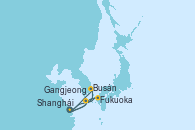 Visitando Shanghái (China), Gangjeong (Corea del Sur), Fukuoka (Japón), Shanghái (China), Gangjeong (Corea del Sur), Busán (Corea del Sur), Shanghái (China)