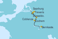 Visitando Düsseldorf (Alemania), Coblenza (Alemania), Cochem  (Alemania), Treveris (Alemania), Saarburg, Bernkastel-Kues (Alemania), Coblenza (Alemania), Düsseldorf (Alemania)