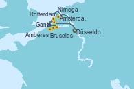 Visitando Düsseldorf (Alemania), Ámsterdam (Holanda), Rotterdam (Holanda), Gante (Bélgica), Bruselas (Bélgica), Amberes (Bélgica), Nimega (Países Bajos), Düsseldorf (Alemania)