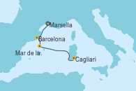 Visitando Marsella (Francia), Barcelona, Mar de las Baleares - Experiencia a bordo, Mar de las Baleares - Experiencia a bordo, Cagliari (Cerdeña)