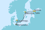 Visitando Warnemunde (Alemania), Estocolmo (Suecia), Helsinki (Finlandia), Tallin (Estonia), Copenhague (Dinamarca), Warnemunde (Alemania)
