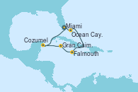 Visitando Miami (Florida/EEUU), Ocean Cay MSC Marine Reserve (Bahamas), Falmouth (Jamaica), Gran Caimán (Islas Caimán), Cozumel (México), Miami (Florida/EEUU)