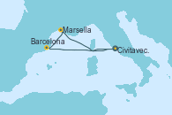 Visitando Civitavecchia (Roma), Barcelona, Marsella (Francia), Civitavecchia (Roma)