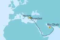 Visitando Kusadasi (Efeso/Turquía), Atenas (Grecia), Abu Dhabi (Emiratos Árabes Unidos) Visitando Kusadasi (Efeso/Turquía), Atenas (Grecia), Abu Dhabi (Emiratos Árabes Unidos)
