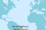 Visitando Maceió (Brasil), Salvador de Bahía (Brasil), Río de Janeiro (Brasil), Santos (Brasil)