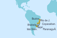 Visitando Itajaí (Brasil), Ilhabela (Brasil), Río de Janeiro (Brasil), Isla Grande (Brasil), Buzios (Brasil), Copacabana (Brasil), Copacabana (Brasil), Paranaguá (Brasil), Itajaí (Brasil)