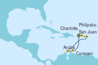 Visitando San Juan (Puerto Rico), Charlotte Amalie (St. Thomas), Philipsburg (St. Maarten), Aruba (Antillas), Curacao (Antillas), San Juan (Puerto Rico)