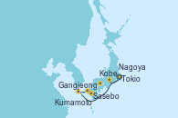 Visitando Tokio (Japón), Gangjeong (Corea del Sur), Sasebo (Japón), Kumamoto (Japón), Kobe (Japón), Nagoya (Japón), Tokio (Japón)