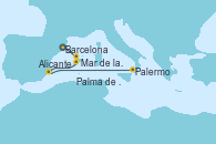 Visitando BarcelonaMar de las Baleares - Experiencia a bordo, Mar de las Baleares - Experiencia a bordo, Palma de Mallorca (España), Alicante (España), Palermo (Italia)