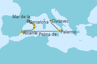 Visitando BarcelonaMar de las Baleares - Experiencia a bordo, Mar de las Baleares - Experiencia a bordo, Palma de Mallorca (España), Alicante (España), Palermo (Italia), Civitavecchia (Roma)