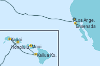 Visitando Los Ángeles (California), Maui (Hawai), Kailua Kona (Hawai/EEUU), Kauai (Hawai), Honolulu (Hawái), Ensenada (México), Los Ángeles (California)