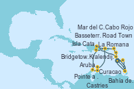 Visitando Pointe a Pitre (Guadalupe)Bahía de Guadalupe - Experiencia a bordo, Bahía de Guadalupe - Experiencia a bordo, Basseterre (Antillas), Road Town (Isla Tórtola/Islas Vírgenes), La Romana (República Dominicana), Isla Catalina (República Dominicana), Aruba (Antillas), Curacao (Antillas), Kralendijk (Antillas), Cabo Rojo, La Romana (República Dominicana), Mar del Caribe - Experiencia a bordo, Castries (Santa Lucía/Caribe), Bridgetown (Barbados), Pointe a Pitre (Guadalupe)