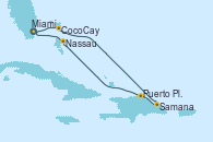 Visitando Miami (Florida/EEUU), CocoCay (Bahamas), Samana (República Dominicana), Puerto Plata, Republica Dominicana, Nassau (Bahamas), Miami (Florida/EEUU)