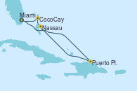 Visitando Miami (Florida/EEUU), Puerto Plata, Republica Dominicana, Nassau (Bahamas), CocoCay (Bahamas), Miami (Florida/EEUU)