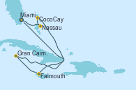 Visitando Miami (Florida/EEUU), Nassau (Bahamas), CocoCay (Bahamas), Falmouth (Jamaica), Gran Caimán (Islas Caimán), Miami (Florida/EEUU)