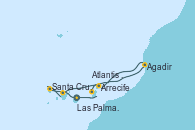 Visitando Las Palmas de Gran Canaria (España), Santa Cruz de la Palma (España), Santa Cruz de Tenerife (España), Santa Cruz de Tenerife (España), Agadir (Marruecos), Arrecife (Lanzarote/España), Atlantis crest Oeste - Experiencia a bordo, Las Palmas de Gran Canaria (España)