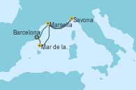 Visitando BarcelonaMar de las Baleares - Experiencia a bordo, Mar de las Baleares - Experiencia a bordo, Marsella (Francia), Savona (Italia), Marsella (Francia), Barcelona