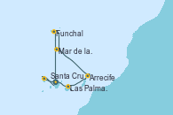 Visitando Santa Cruz de Tenerife (España), Santa Cruz de Tenerife (España), Funchal (Madeira), Mar de las islas Canarias - Experiencia a bordo, Arrecife (Lanzarote/España), Las Palmas de Gran Canaria (España), Santa Cruz de la Palma (España), Santa Cruz de Tenerife (España)
