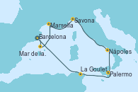 Visitando BarcelonaMar de las Baleares - Experiencia a bordo, Mar de las Baleares - Experiencia a bordo, Marsella (Francia), Savona (Italia), Nápoles (Italia), Palermo (Italia), La Goulette (Tunez), Barcelona