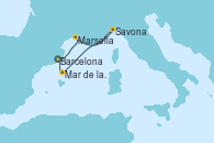 Visitando Barcelona, Marsella (Francia), Savona (Italia), Mar de las Baleares - Experiencia a bordo, Mar de las Baleares - Experiencia a bordo, Barcelona