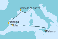 Visitando Palermo (Italia), Ibiza (España), Valencia, Marsella (Francia), Génova (Italia) Visitando Palermo (Italia), Ibiza (España), Valencia, Marsella (Francia), Génova (Italia)