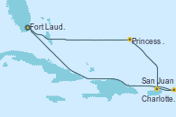 Visitando Fort Lauderdale (Florida/EEUU), Princess Cays (Caribe), San Juan (Puerto Rico), Charlotte Amalie (St. Thomas), Fort Lauderdale (Florida/EEUU)