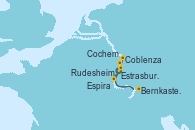 Visitando Estrasburgo (Francia), Rudesheim (Alemania), Coblenza (Alemania), Bernkastel-Kues (Alemania), Cochem  (Alemania), Espira (Alemania), Estrasburgo (Francia)