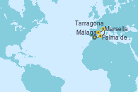 Visitando Málaga, Palma de Mallorca (España), Marsella (Francia), Tarragona (España)