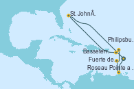 Visitando Fuerte de France (Martinica), Pointe a Pitre (Guadalupe), Roseau (Dominica), Philipsburg (St. Maarten), Basseterre (Antillas), St. John´s (Antigua y Barbuda), Fuerte de France (Martinica)