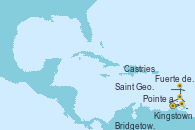 Visitando Pointe a Pitre (Guadalupe), Castries (Santa Lucía/Caribe), Bridgetown (Barbados), Kingstown (Granadinas), Saint George (Grenada), Fuerte de France (Martinica), Pointe a Pitre (Guadalupe)