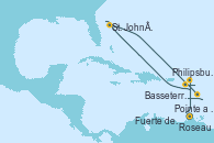 Visitando Pointe a Pitre (Guadalupe), Roseau (Dominica), Philipsburg (St. Maarten), Basseterre (Antillas), St. John´s (Antigua y Barbuda), Fuerte de France (Martinica), Pointe a Pitre (Guadalupe)