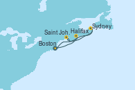 Visitando Boston (Massachusetts), Halifax (Canadá), Saint John (New Brunswick/Canadá), Sydney (Nueva Escocia/Canadá), Boston (Massachusetts)