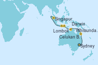 Visitando Sydney (Australia), Whitsunday Island (Australia), Darwin (Australia), Darwin (Australia), Lombok (Indonesia), Celukan Bawang (Bali/Indonesia), Singapur
