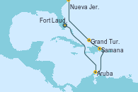 Visitando Fort Lauderdale (Florida/EEUU), Aruba (Antillas), Samana (República Dominicana), Grand Turks(Turks & Caicos), Nueva Jersey (Estados Unidos)