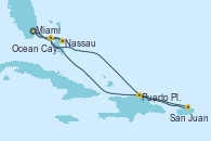 Visitando Miami (Florida/EEUU), Nassau (Bahamas), Ocean Cay MSC Marine Reserve (Bahamas), Miami (Florida/EEUU), Puerto Plata, Republica Dominicana, San Juan (Puerto Rico), Ocean Cay MSC Marine Reserve (Bahamas), Miami (Florida/EEUU)