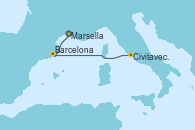 Visitando Marsella (Francia), Barcelona, Civitavecchia (Roma)