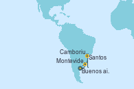 Visitando Buenos aires, Montevideo (Uruguay), Santos (Brasil), Camboriu, Brazil, Buenos aires